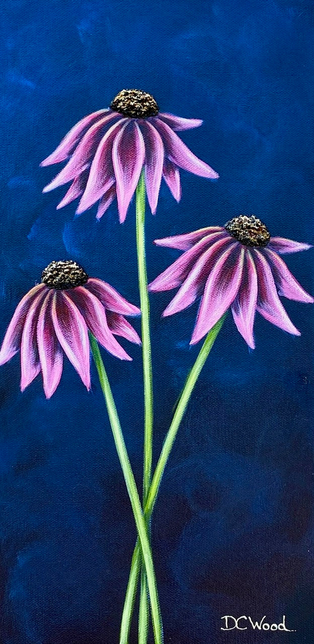 Petite Blooms – Cone Flowers #1272 - acrylic