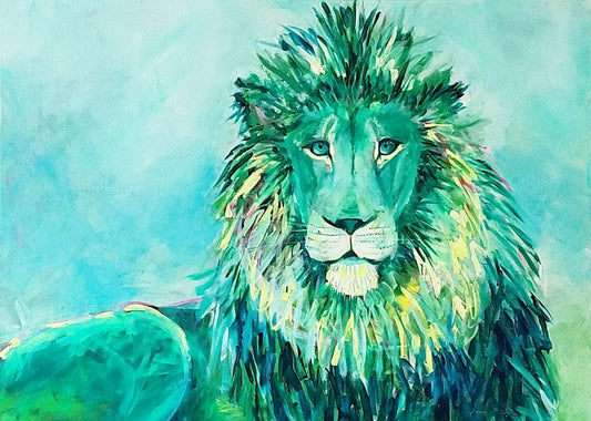 Lion No. 1 (Aqua) - fine art print