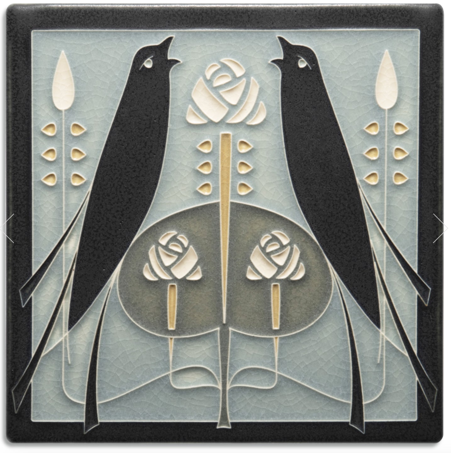 Songbird 8x8 art tile by Motawi.  Handmade in Michigan.