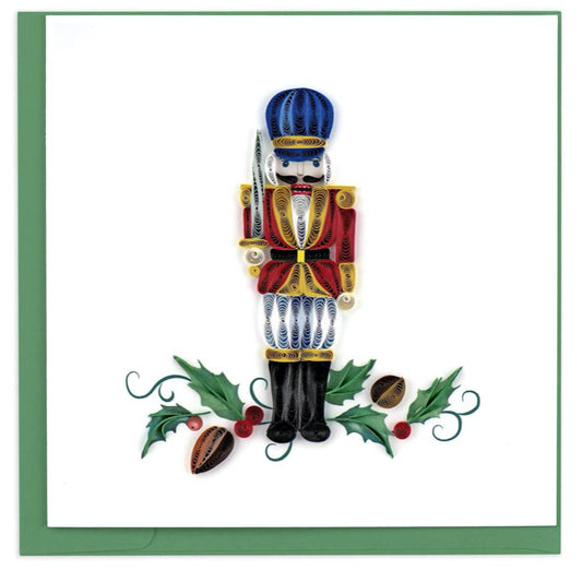 Nutcracker holiday greeting card by Quilling Card. Certified Fair Trade art cards handcrafted in Vietnam.