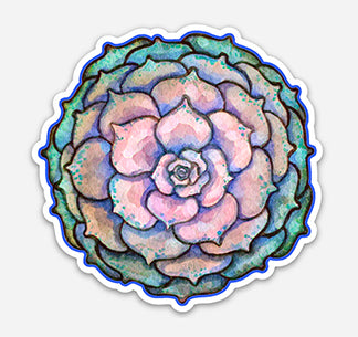 Pink Succulent Squirrel Decorative Stickers by Jessica Waterstradt.