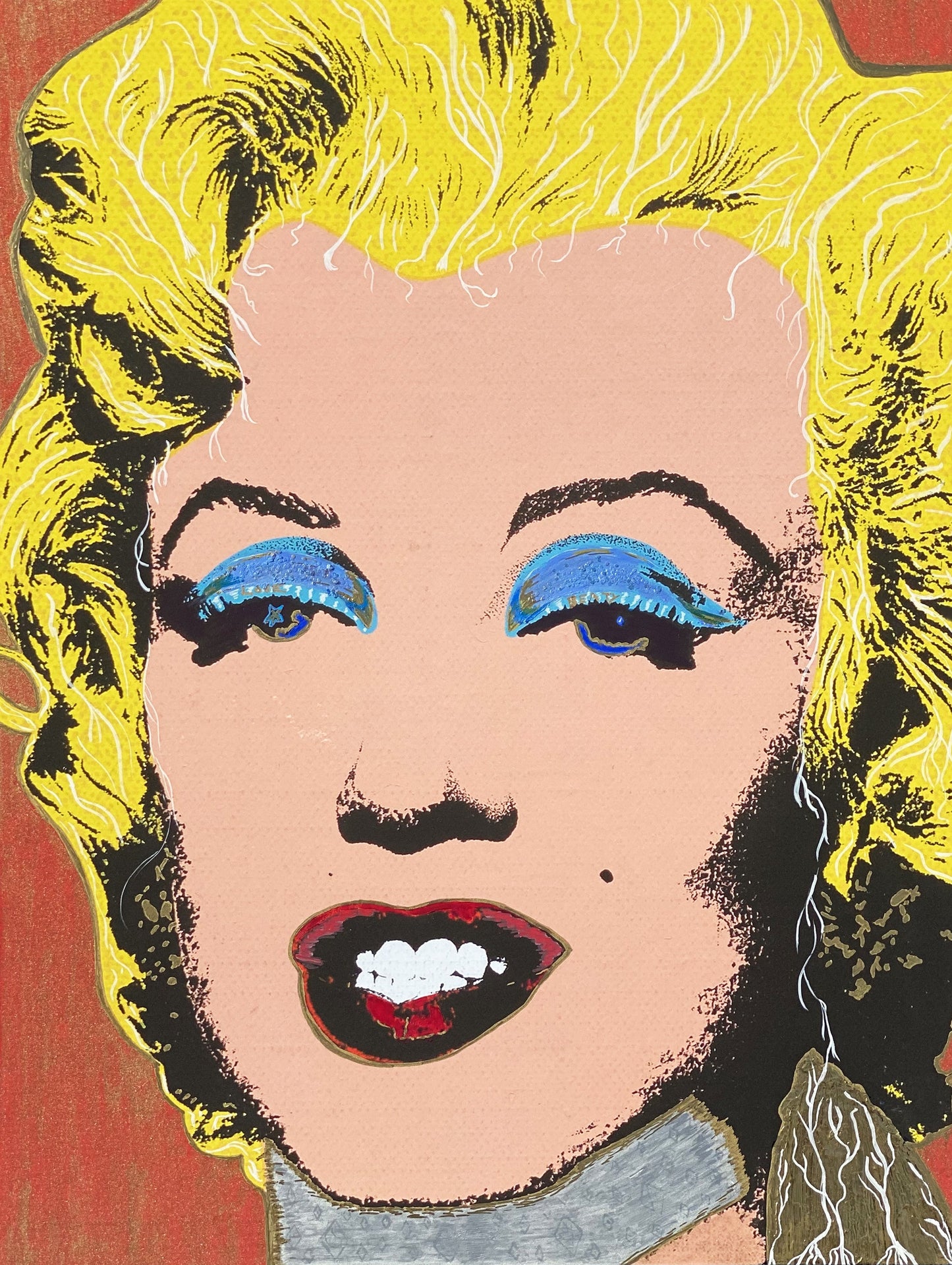 "Holiday-ified" Art Print of Andy Warhol's "Marilyn" by S. Kay Young.