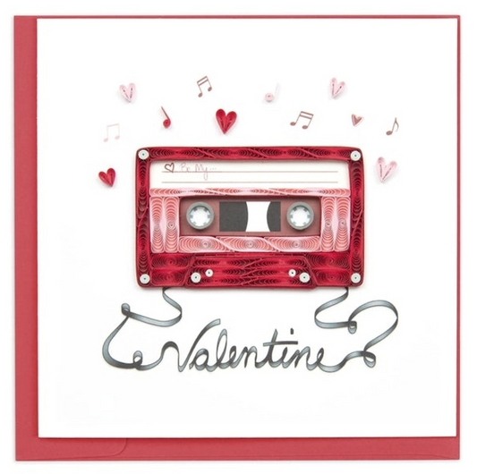Quilled Love Mixtape Valentine's Day Card