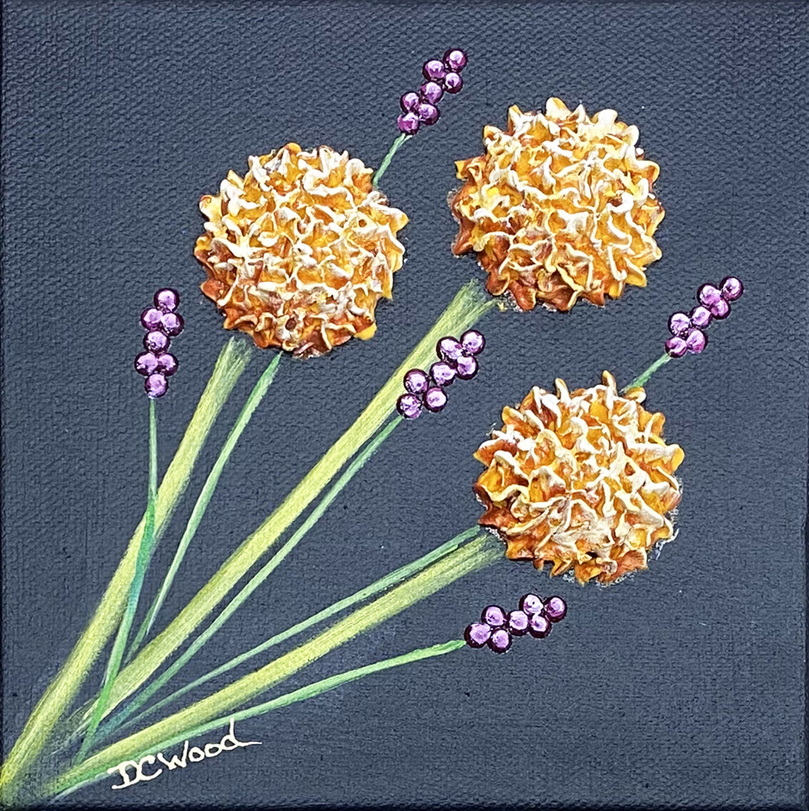 Small Works contemporary floral paintings by Denise Cassidy Wood of Northville, Mich. 