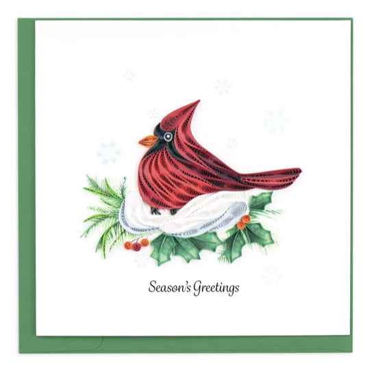 Snowy Cardinal Quilling card
