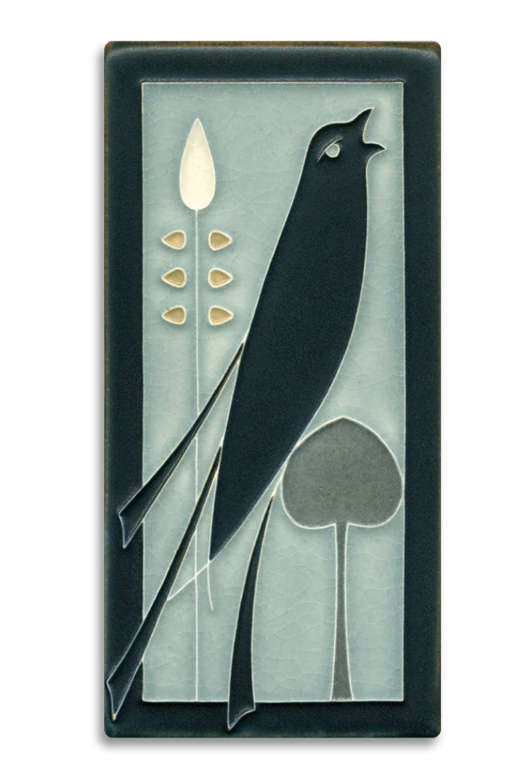 Songbird Grey Blue (Facing Right) – 4x8 art tile