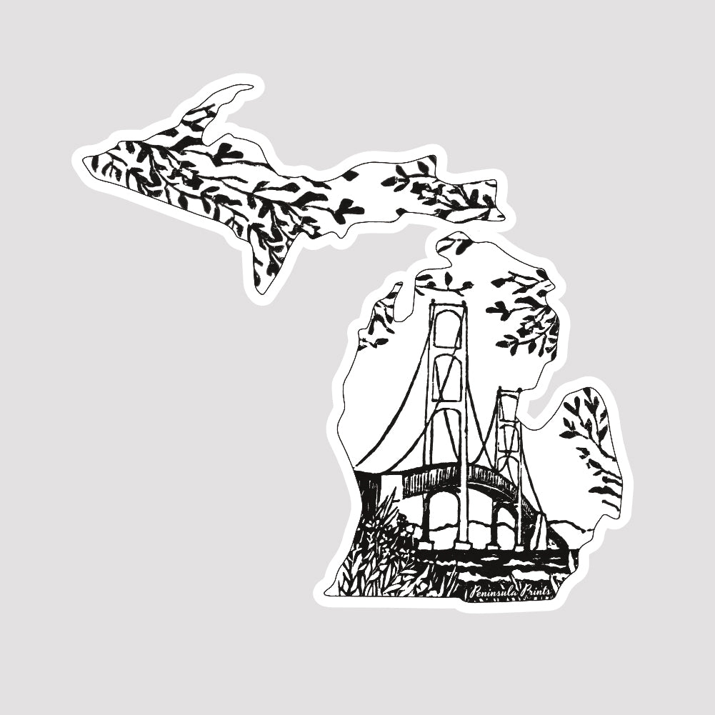 MICHIGAN Mighty Mac Vinyl Sticker – Main Street Art