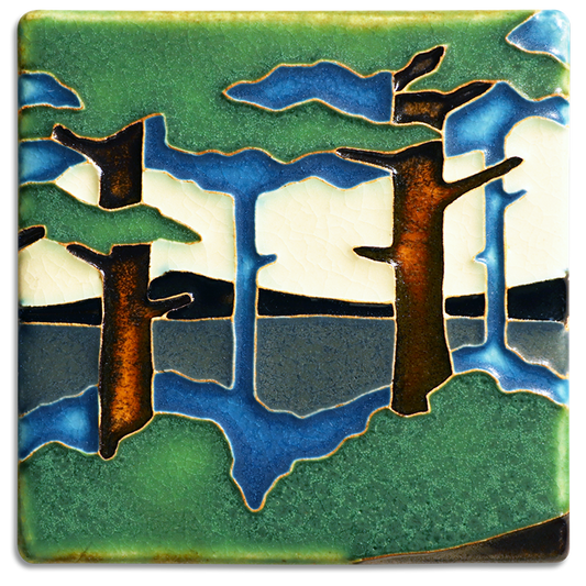 Summer Pine Landscape Valley 4x4 #4421 by Motawi. 