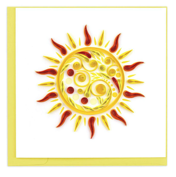 Sun. Handcrafted quilled art card that's truly a work of art.  Certified Fair Trade made in Vietnam.