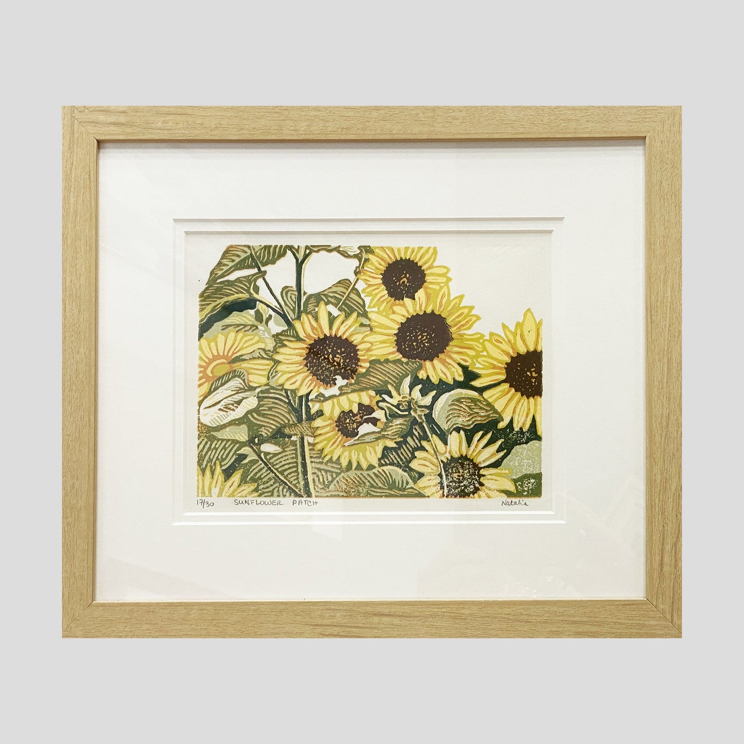 Sunflower Patch Original Block Print
