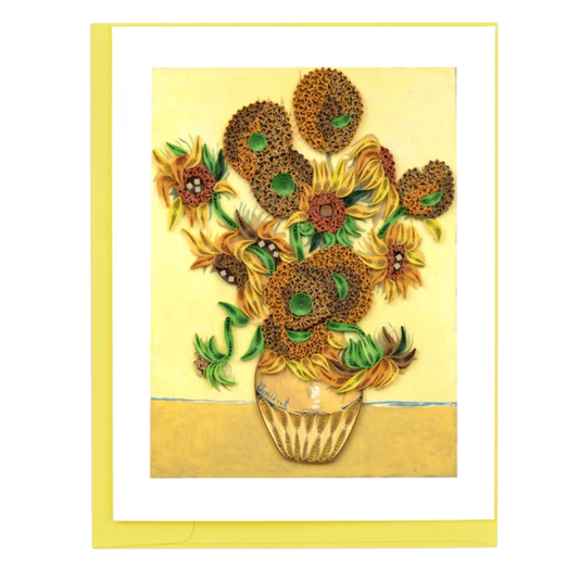 Sunflowers by Van Gogh Quilled Greeting Card.