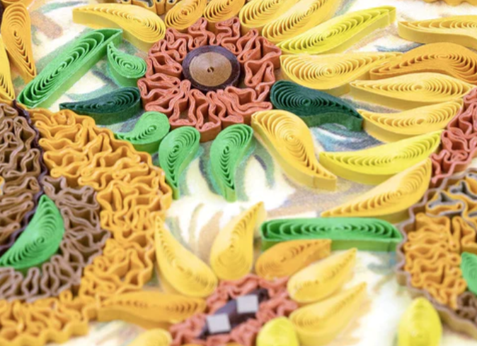 Sunflowers by Van Gogh Quilled Greeting Card.