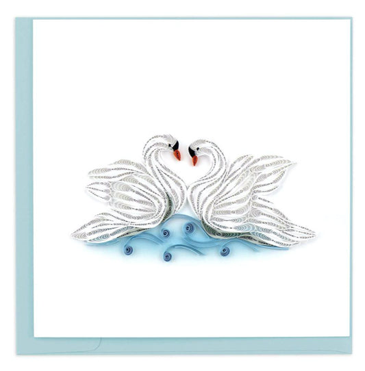 Greeting card by Quilling Card. Certified Fair Trade art cards handcrafted in Vietnam. 6" x 6" Blank inside. Extra postage required.  An ideal card for newlyweds, a friend, your spouse and/or soul mate.