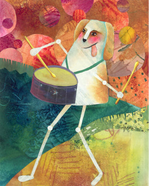 The Music Within Us. Perfect music and animal themed artwork for a child's room. 