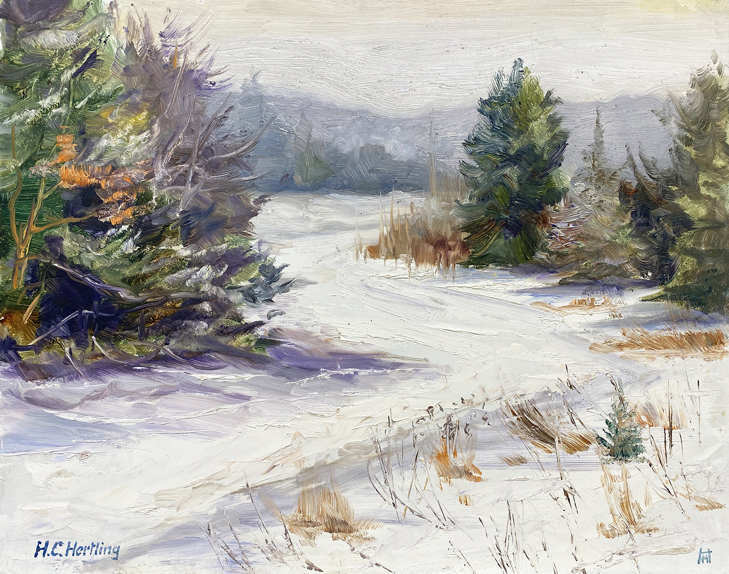Winter III Oil Painting by Heiner Hertling.