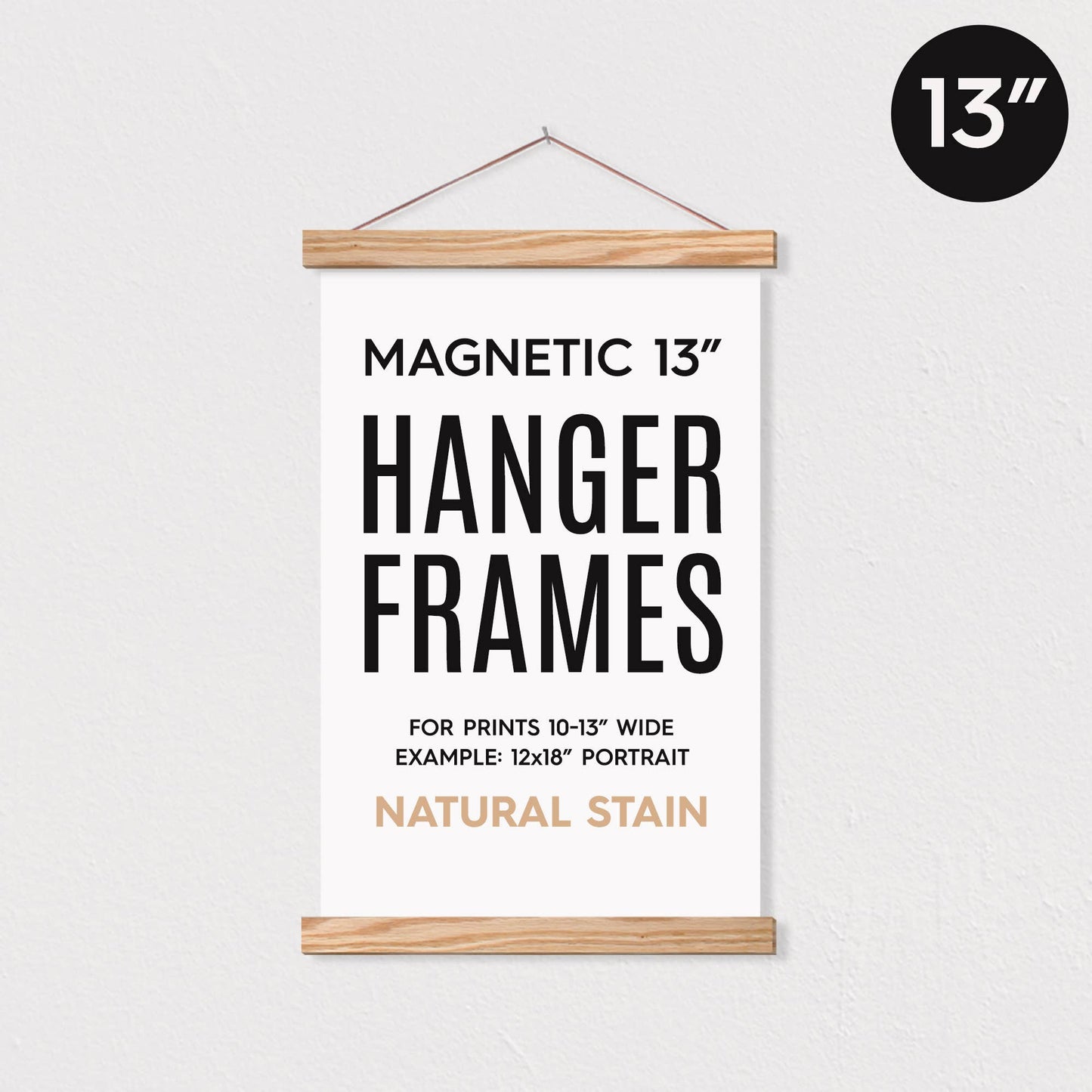 13" MAGNETIC Poster Hanger Frame™: Natural Stain