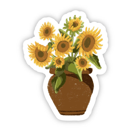 Vase with Sunflowers Floral Sticker