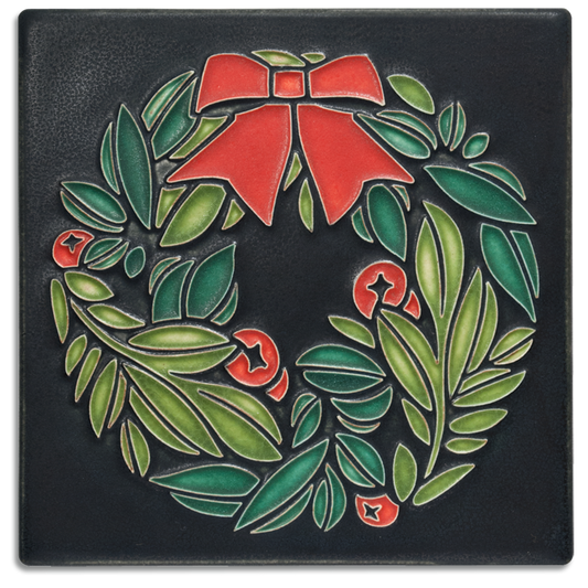 Wreath (Black) – 6x6 art tile