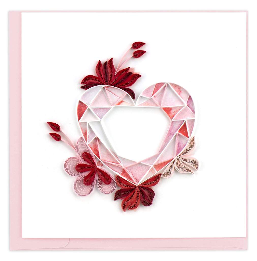 Quilled Gemstone Heart Valentine's Day Card