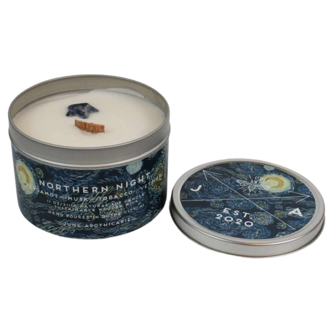 Northern Night Wooden Wick 11 oz Tin Candle