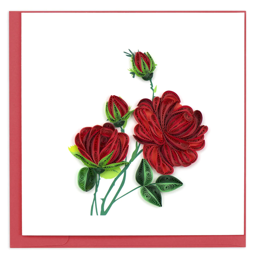 Quilled Red Roses Card