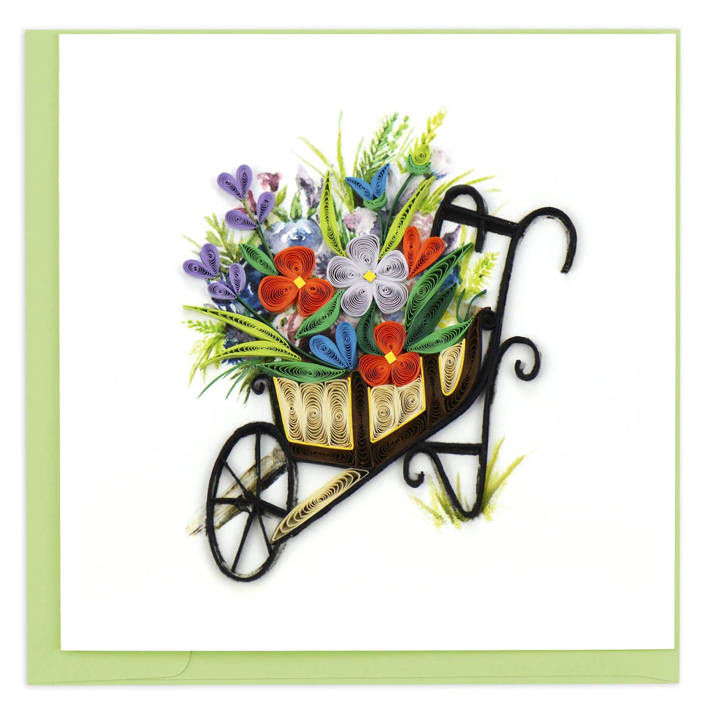 Quilled Wheelbarrow Garden Card