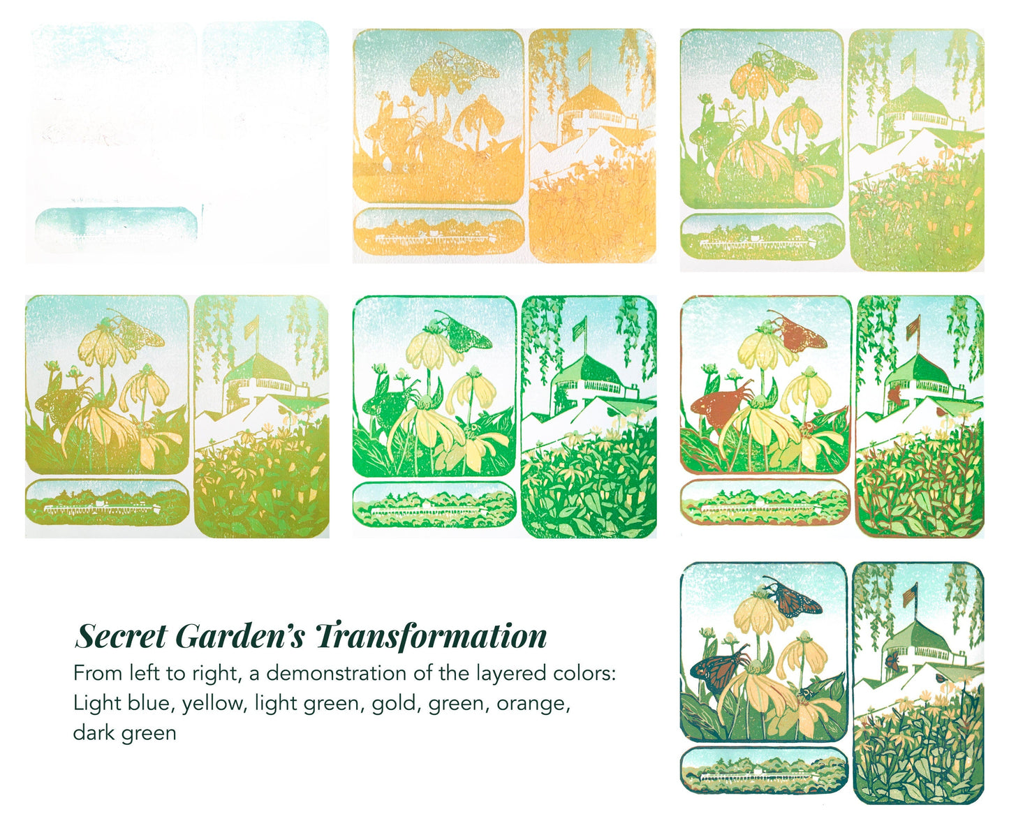 Secret Garden Original Block Print