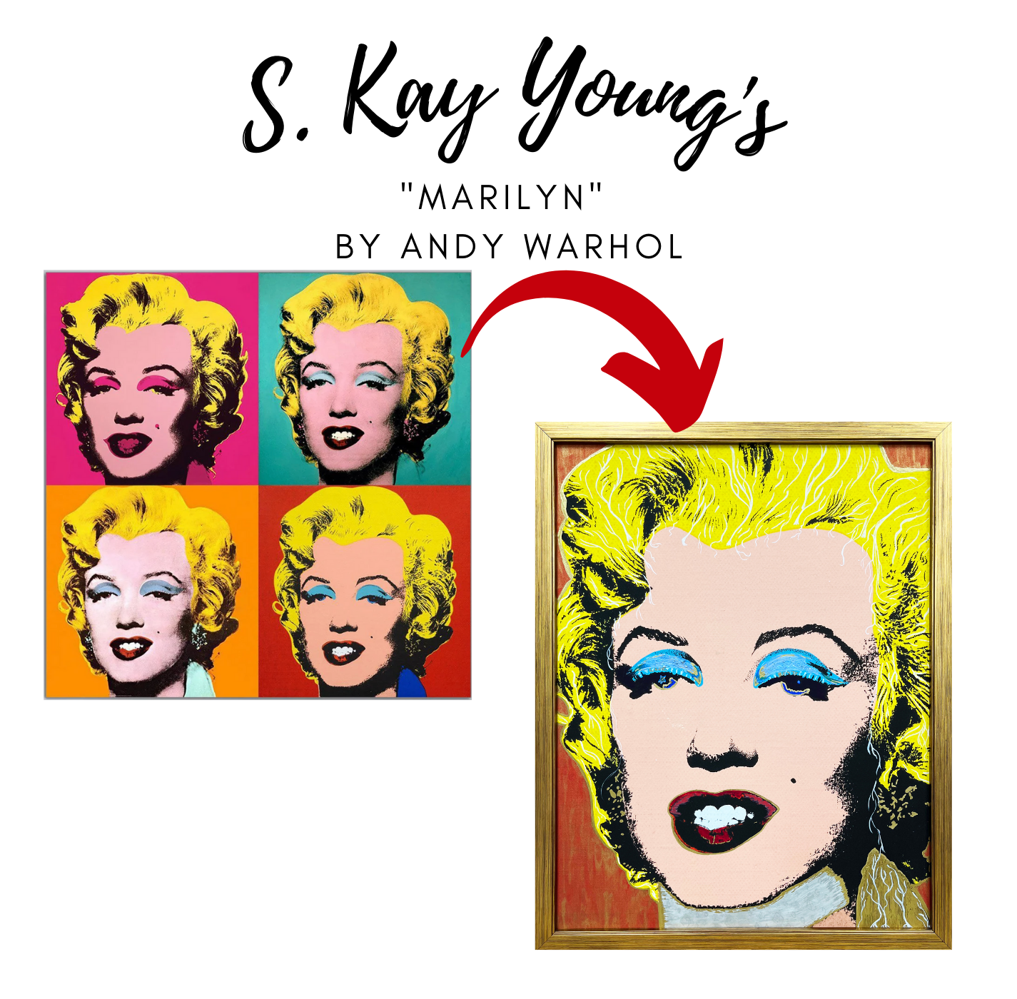 "Holiday-ified" Art Print of Andy Warhol's "Marilyn" by S. Kay Young