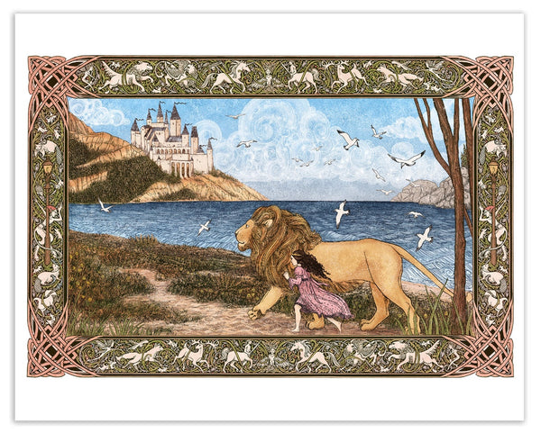 Lucy and Aslan – Art Print