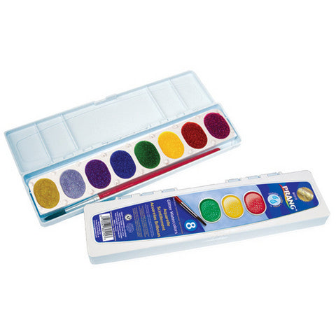 Prang Washable Oval Watercolor 8 Piece Glitter Set