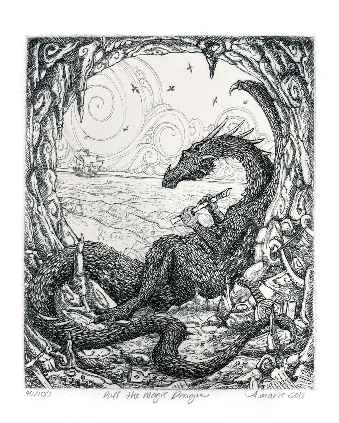 Puff the Magic Dragon Illustration