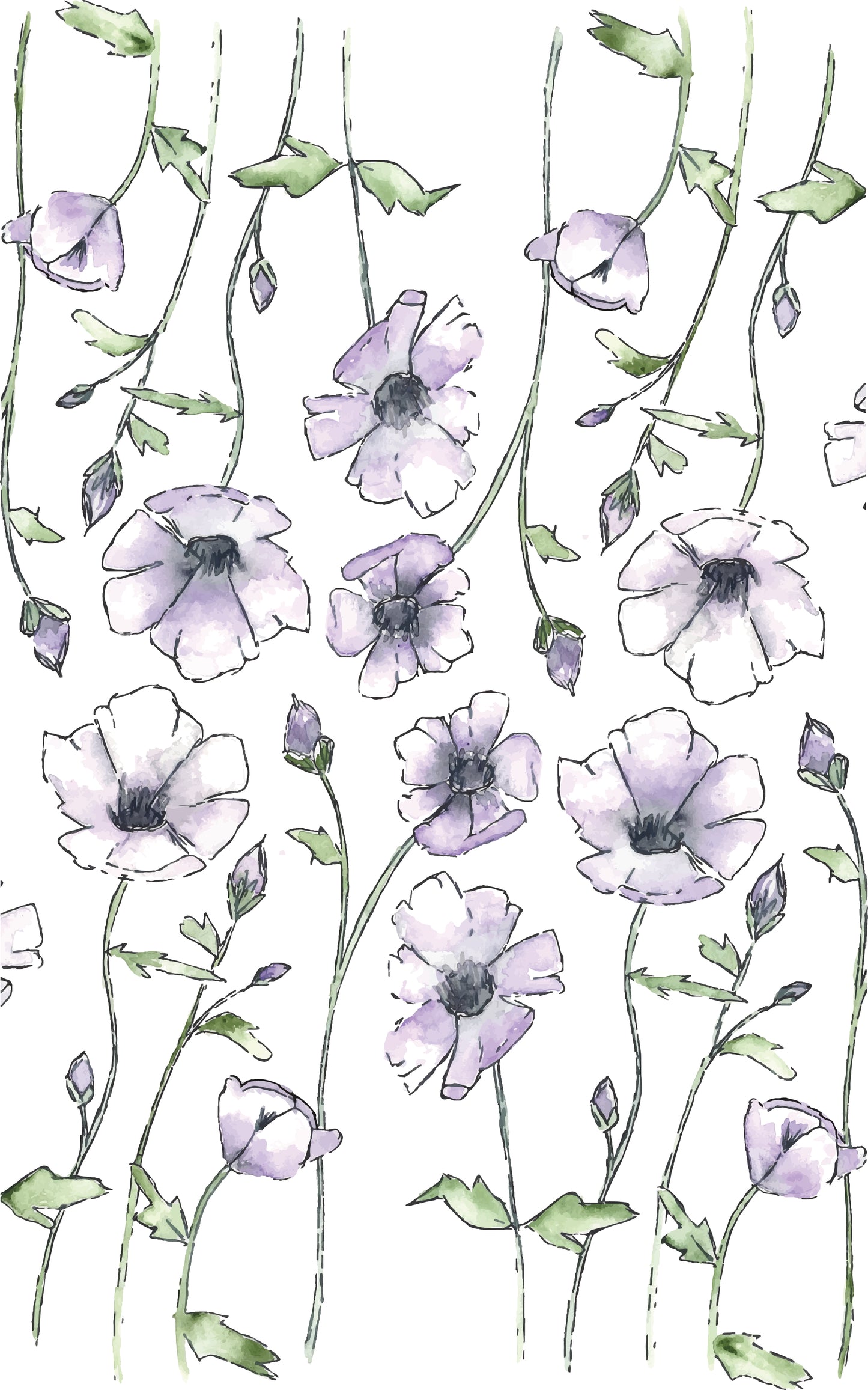 Art print of a watercolor painting by Michigan artist Abigail Powers.  These purple watercolor flowers are pretty and whimsical. It will add just the right amount of color to any room. 