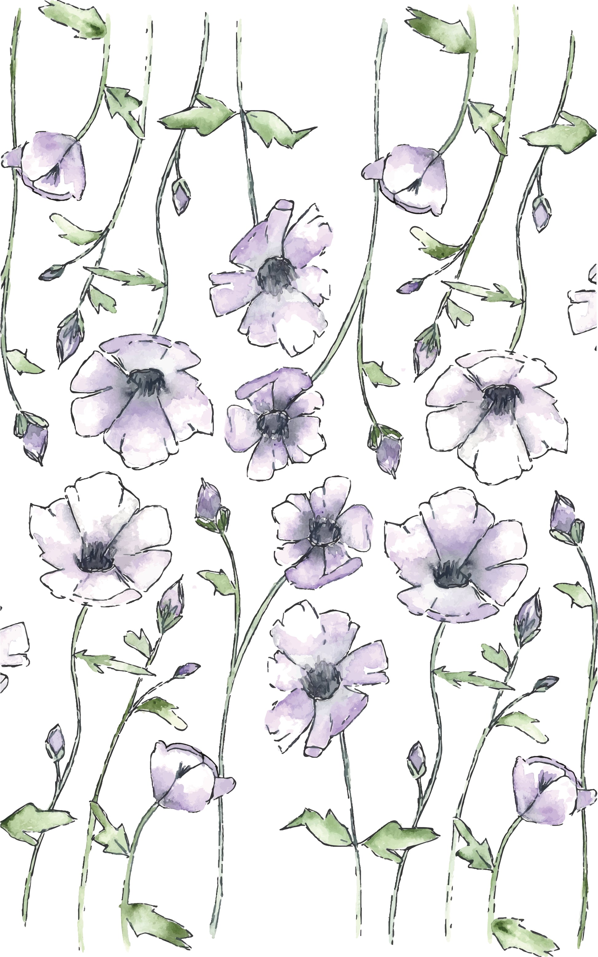 Art print of a watercolor painting by Michigan artist Abigail Powers.  These purple watercolor flowers are pretty and whimsical. It will add just the right amount of color to any room. 