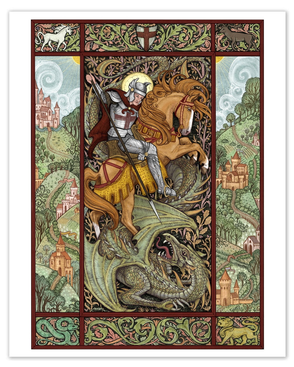 Saint George & the Dragon - Art Print