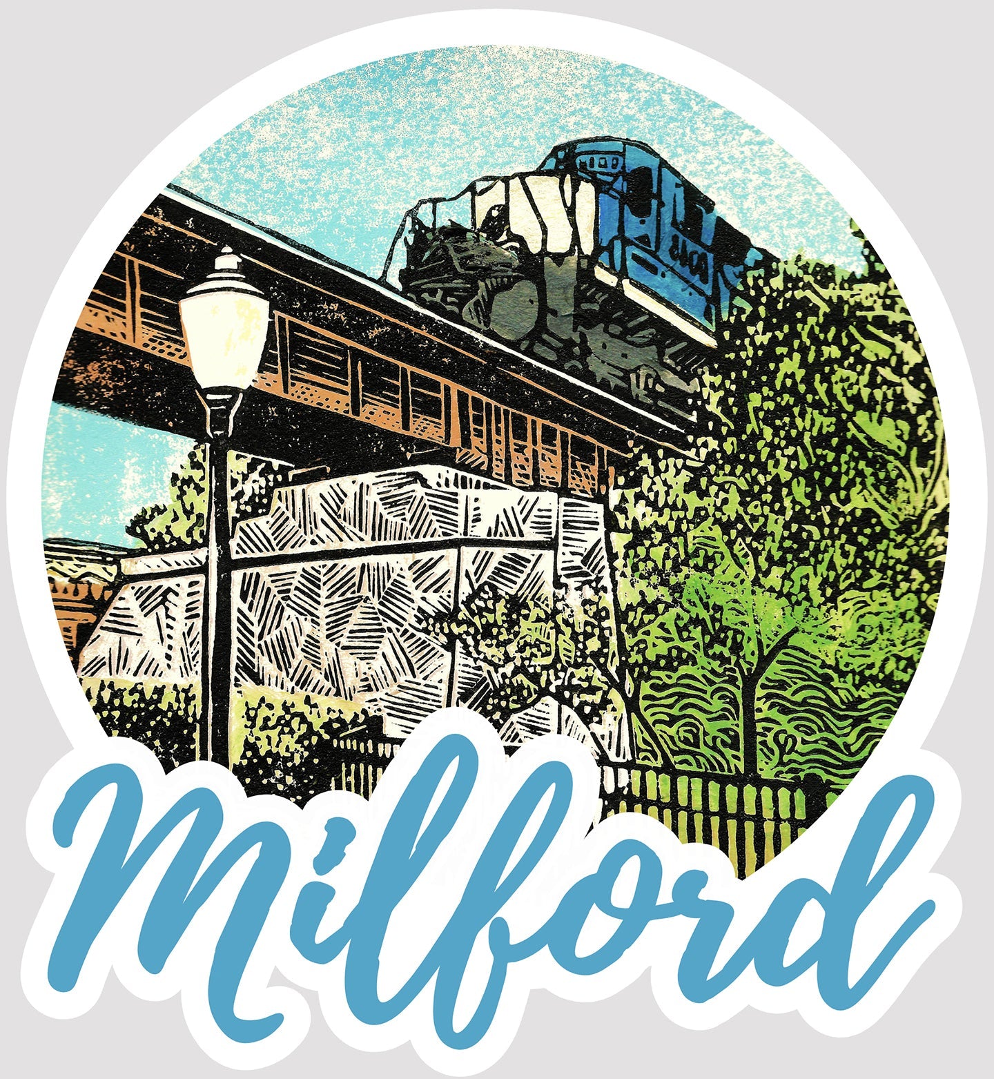Milford Train Vinyl Sticker