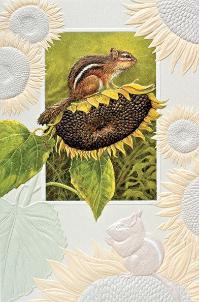Sunflower Chipmunk Friendship Greeting Card