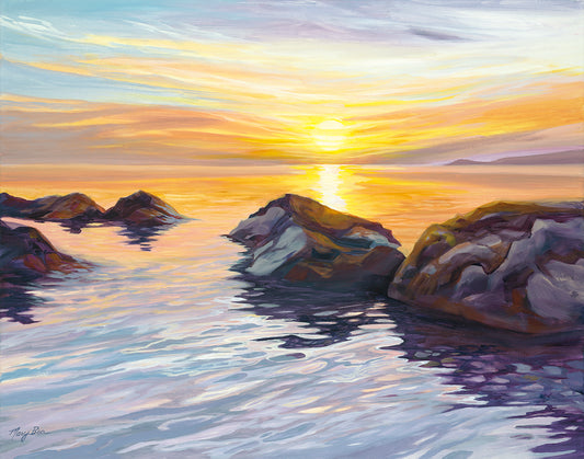 Sunset on the Rocks Fine Art Print